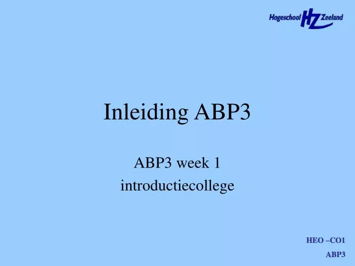 inleiding abp3