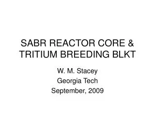 SABR REACTOR CORE &amp; TRITIUM BREEDING BLKT