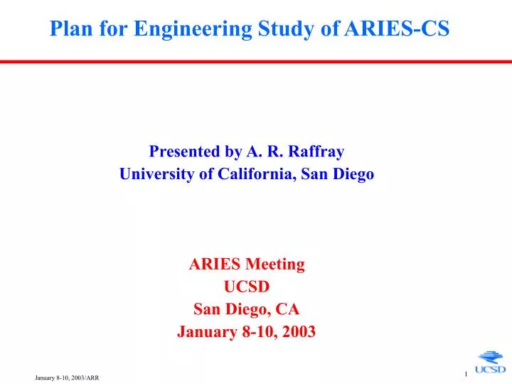 plan for engineering study of aries cs