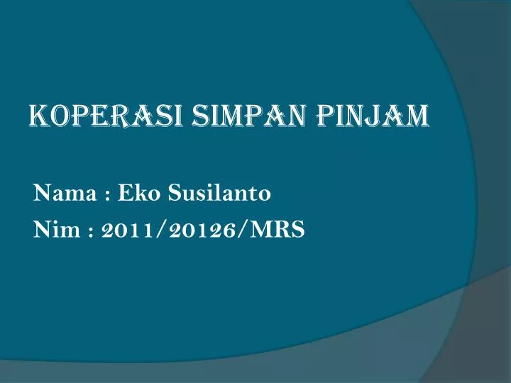 koperasi simpan pinjam