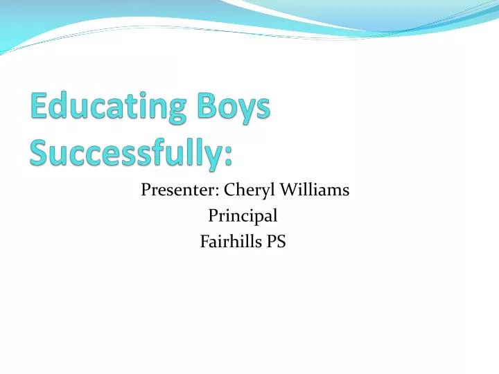 educating boys successfully