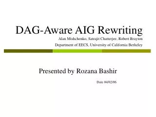 Presented by Rozana Bashir Date 04/02/06