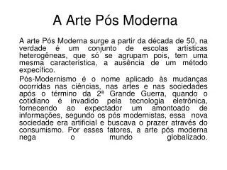 a arte p s moderna