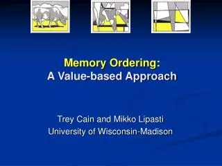 Memory Ordering: A Value-based Approach