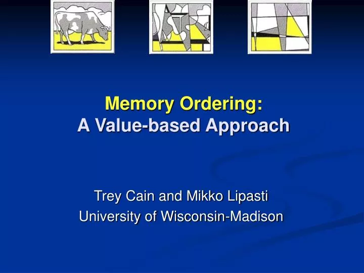 memory ordering a value based approach