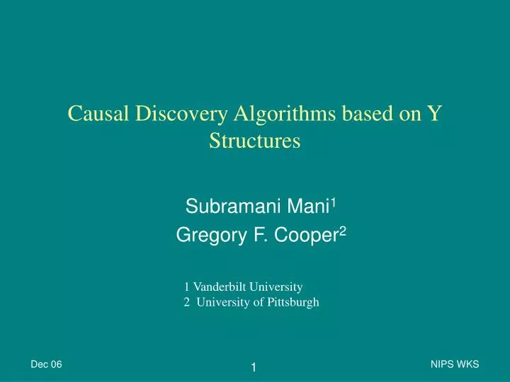 causal discovery algorithms based on y structures