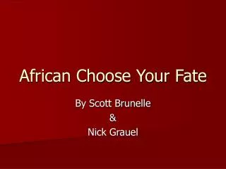 African Choose Your Fate