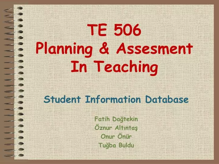 te 506 planning assesment in teaching
