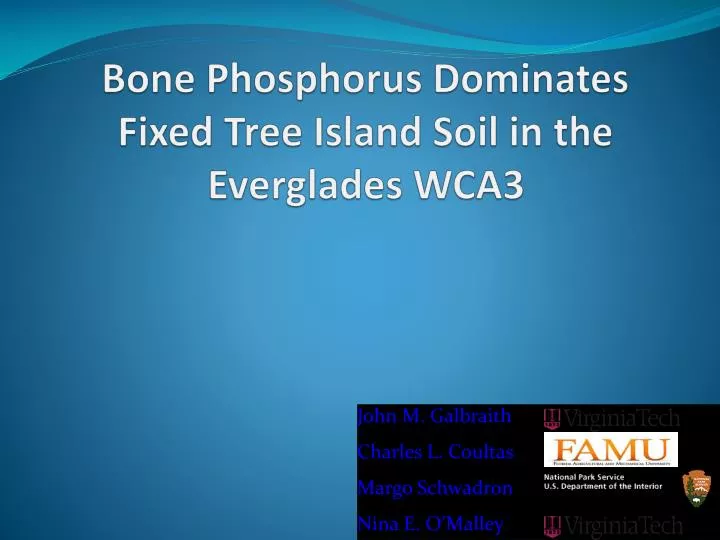 bone phosphorus dominates fixed tree island soil in the everglades wca3