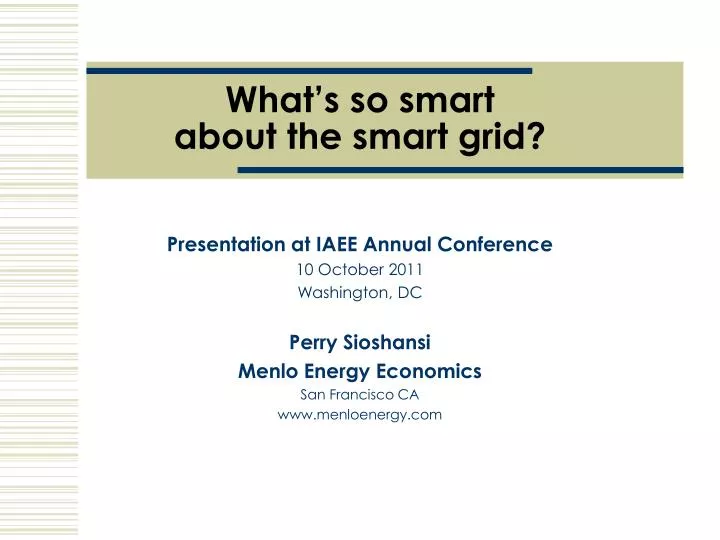 what s so smart about the smart grid