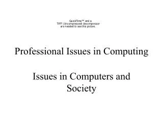 Professional Issues in Computing