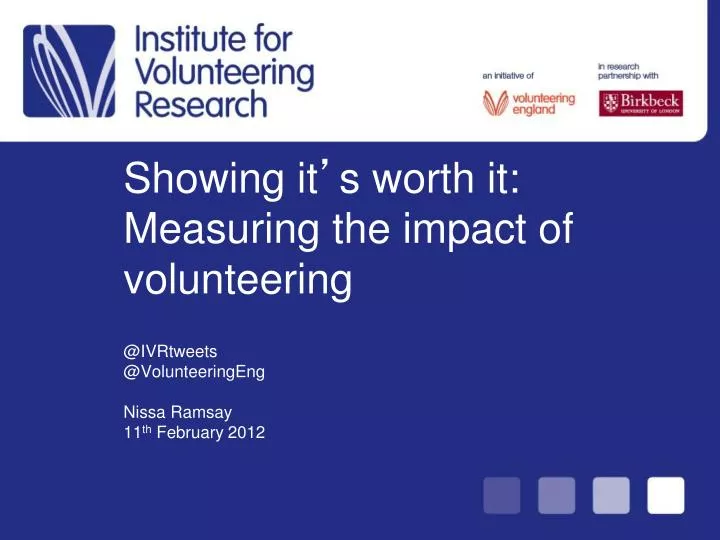 showing it s worth it measuring the impact of volunteering