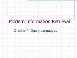 Modern Information Retrieval