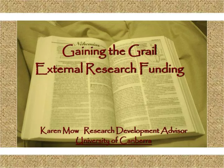 gaining the grail external research funding