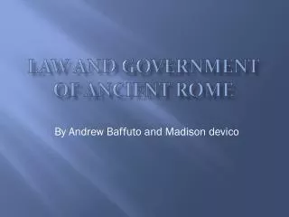 Law and government of ancient Rome