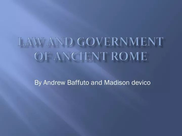 law and government of ancient rome