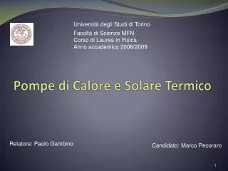 pompe di calore e solare termico