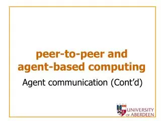 peer-to-peer and agent-based computing