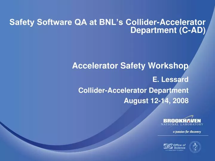 safety software qa at bnl s collider accelerator department c ad