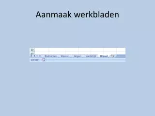 aanmaak werkbladen