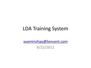 LDA Training System