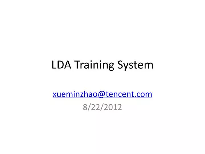 lda training system