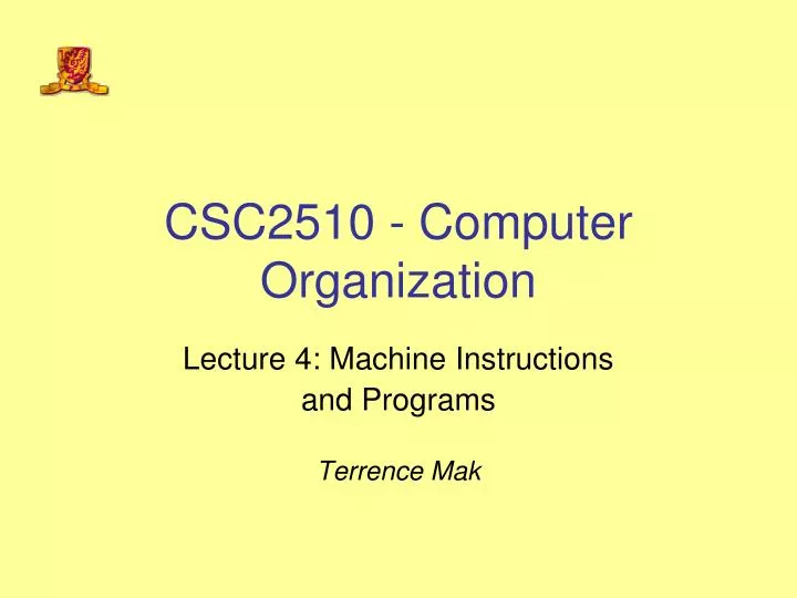 csc2510 computer organization