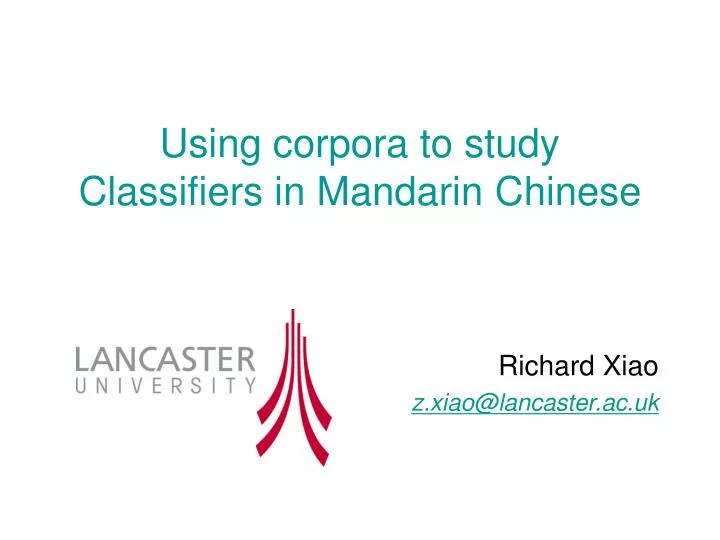 using corpora to study classifiers in mandarin chinese