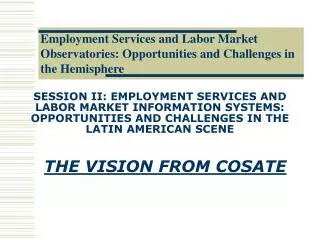THE VISION FROM COSATE