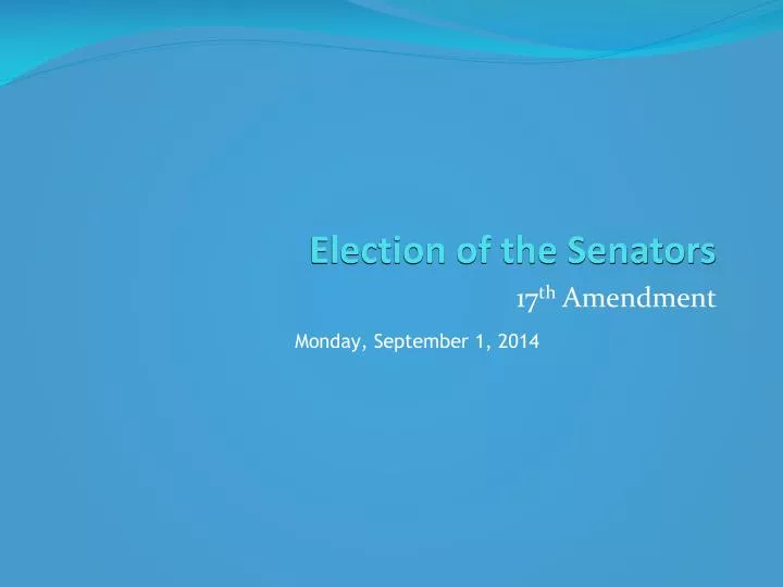 election of the senators