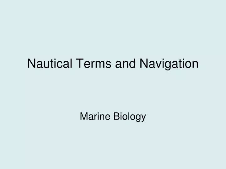 nautical terms and navigation