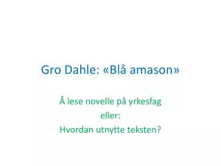 gro dahle bl amason