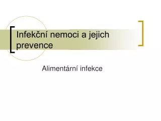 infek n nemoci a jejich prevence