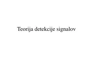 teorija detekcije signalov