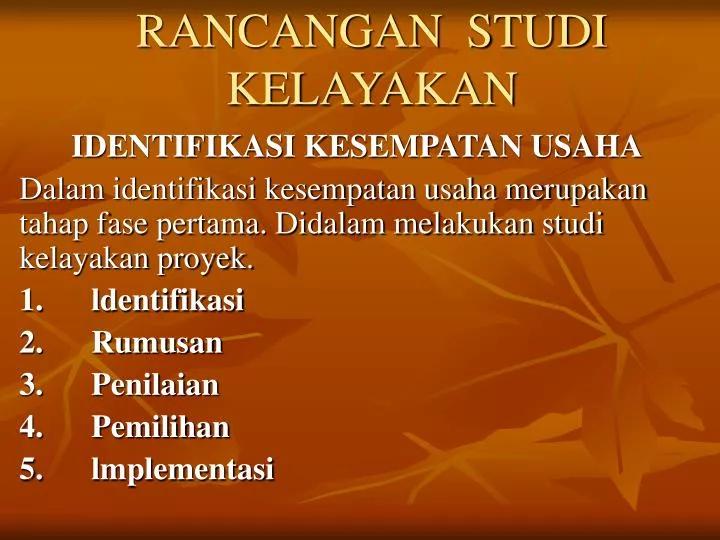 rancangan studi kelayakan