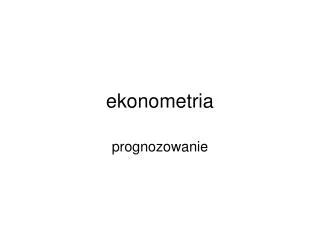 ekonometria