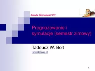 prognozowanie i symulacje semestr zimowy