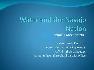 Water and the Navajo Nation