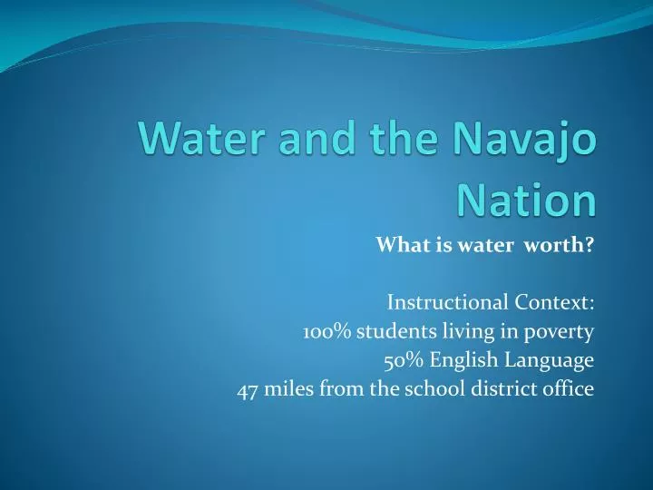 water and the navajo nation