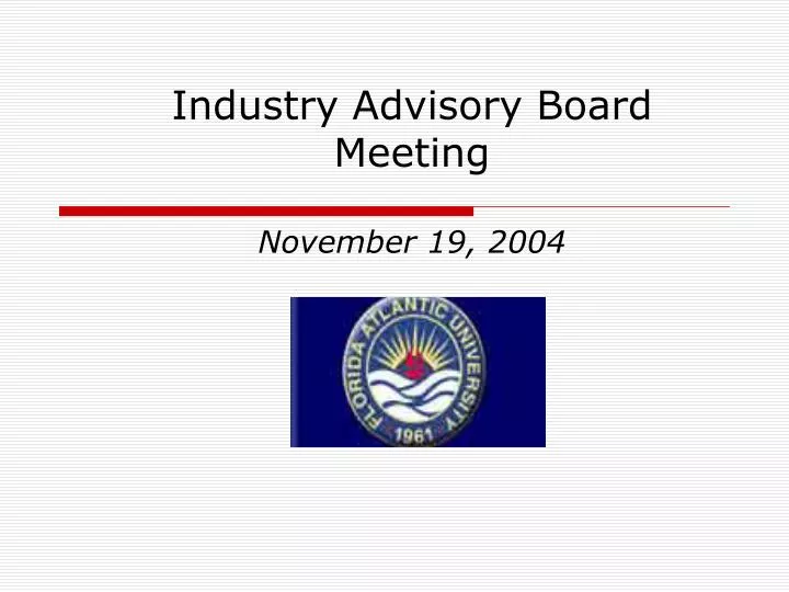 industry advisory board meeting november 19 2004