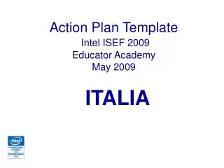 Action Plan Template Intel ISEF 2009 Educator Academy May 2009