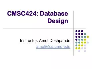 cmsc424 database design