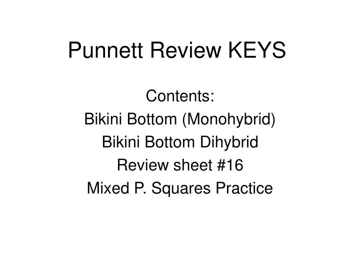 punnett review keys