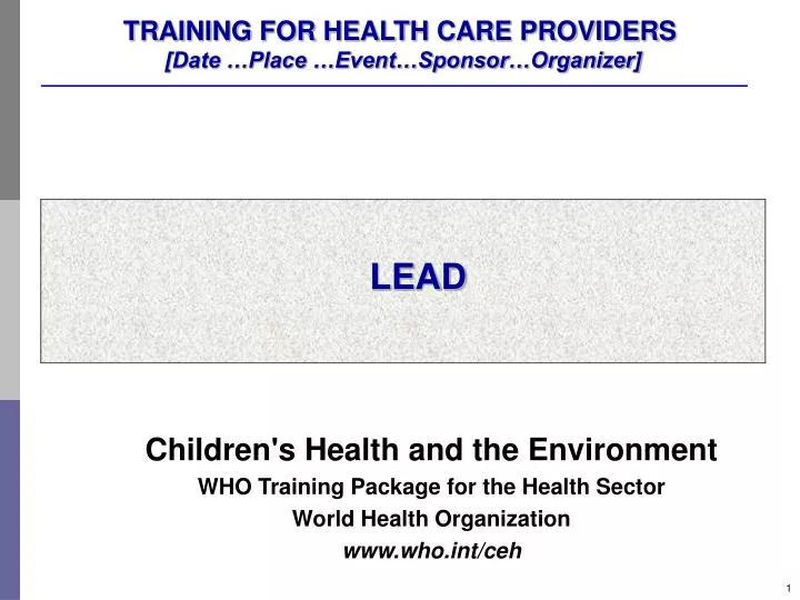 training for health care providers date place event sponsor organizer