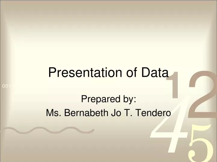 presentation of data
