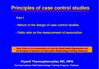 Principles of case control studies