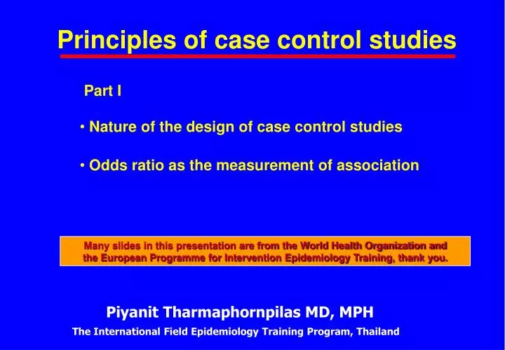 principles of case control studies