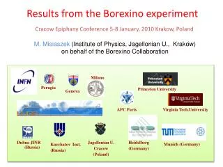 Results from the Borexino experiment