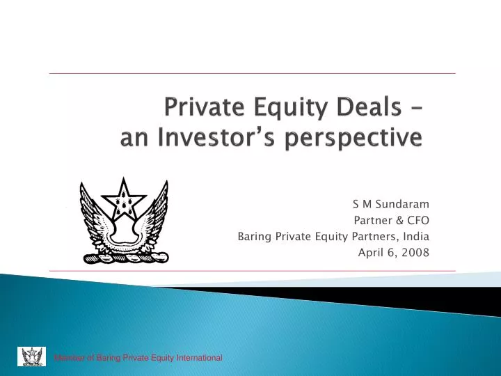 private equity deals an investor s perspective