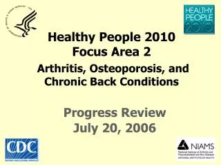 H ealthy People 2010 Focus Area 2 Arthritis, Osteoporosis, and Chronic Back Conditions